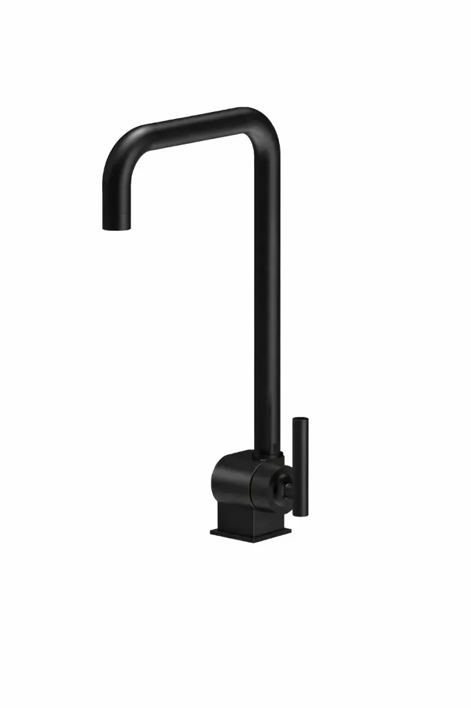 [MTE100-S] Frezia Black High-Arc Monoblock Sink Faucet with Side Lever