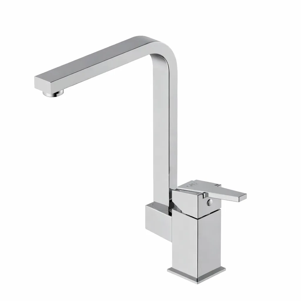 [MTE85] Robinet de lavabo monobloc en L aspect chrome avec levier unique
