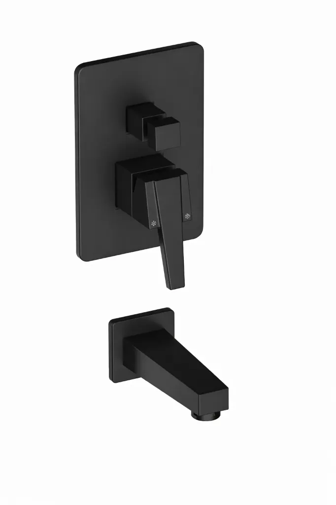 [MCA85-S] Ritmo Black Concealed Bathroom Armature with 3-Way Diverter and Shower Outlet