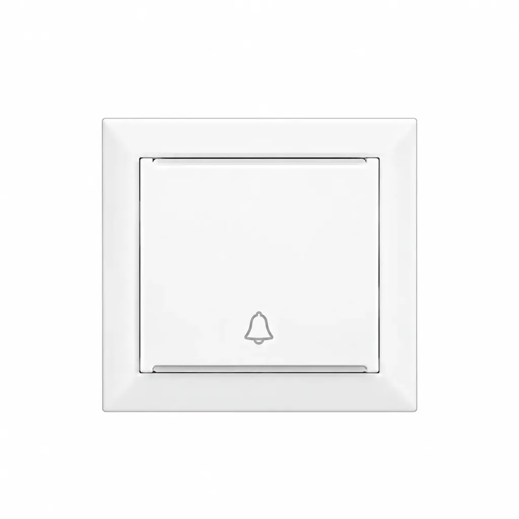 [95XX1108] White Single Rocker Switch with Bell Icon