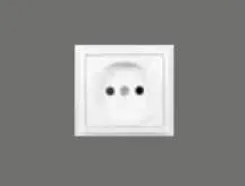 [95XX1202] White Single Electrical Socket with Square Faceplate