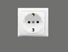 [95XX1201] White Side Earth Electrical Socket