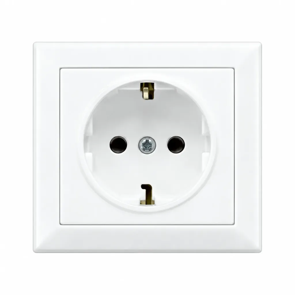 [95XX1201] White Side Earth Electrical Socket