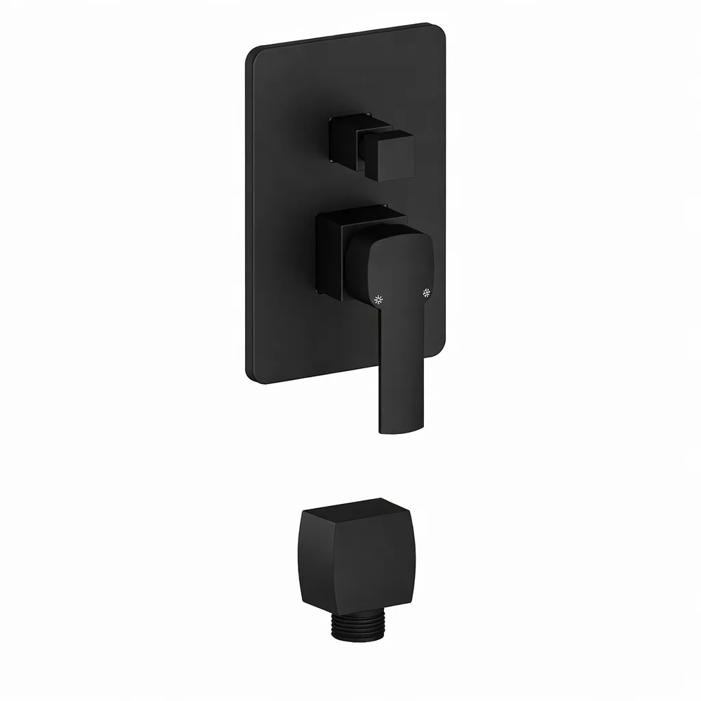 [MKB160-S] Robinet de cabine mural encastré Pedra Black avec poignée levier