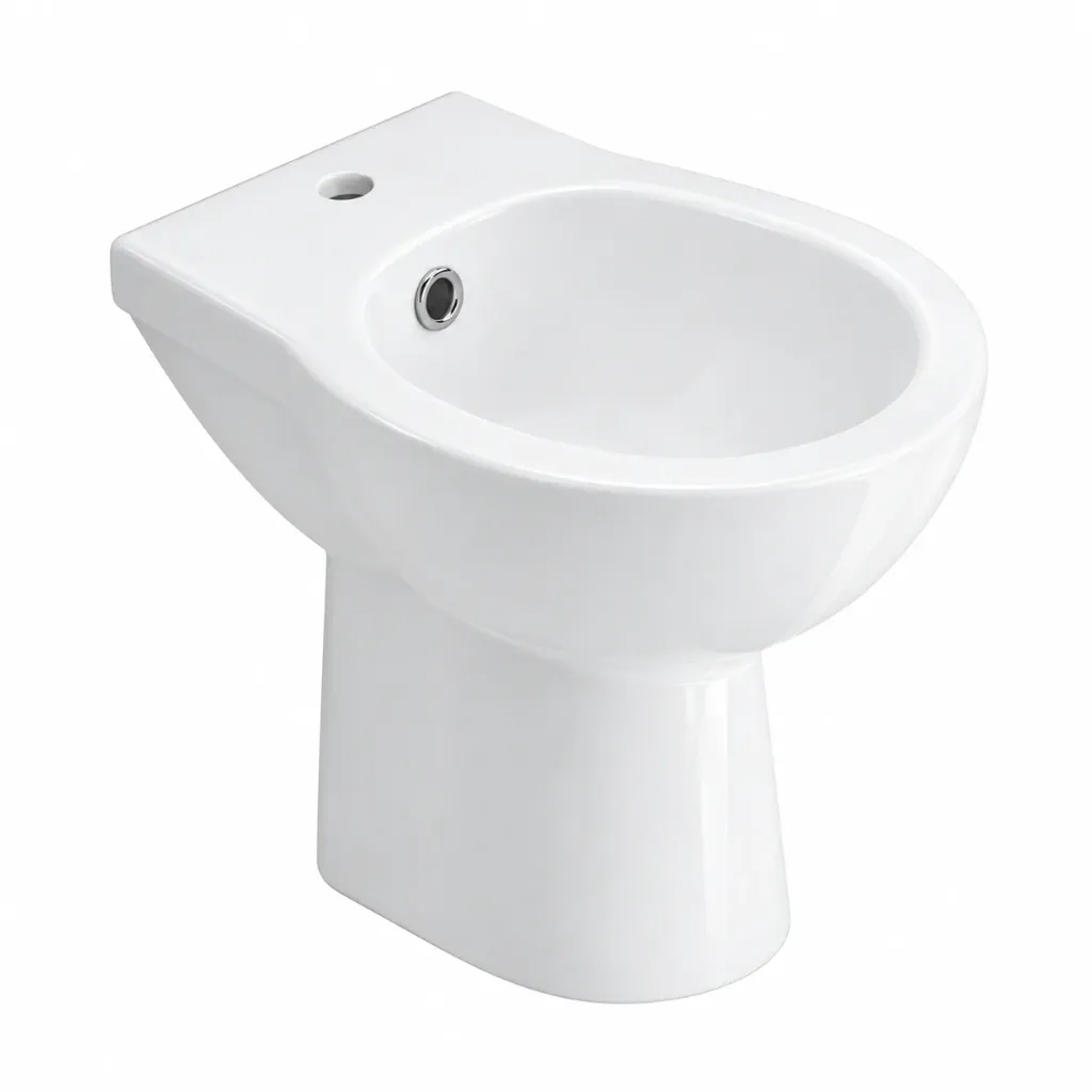 [1706-0105] Bidet sur pied blanc Gokkusagi avec cuvette arrondie