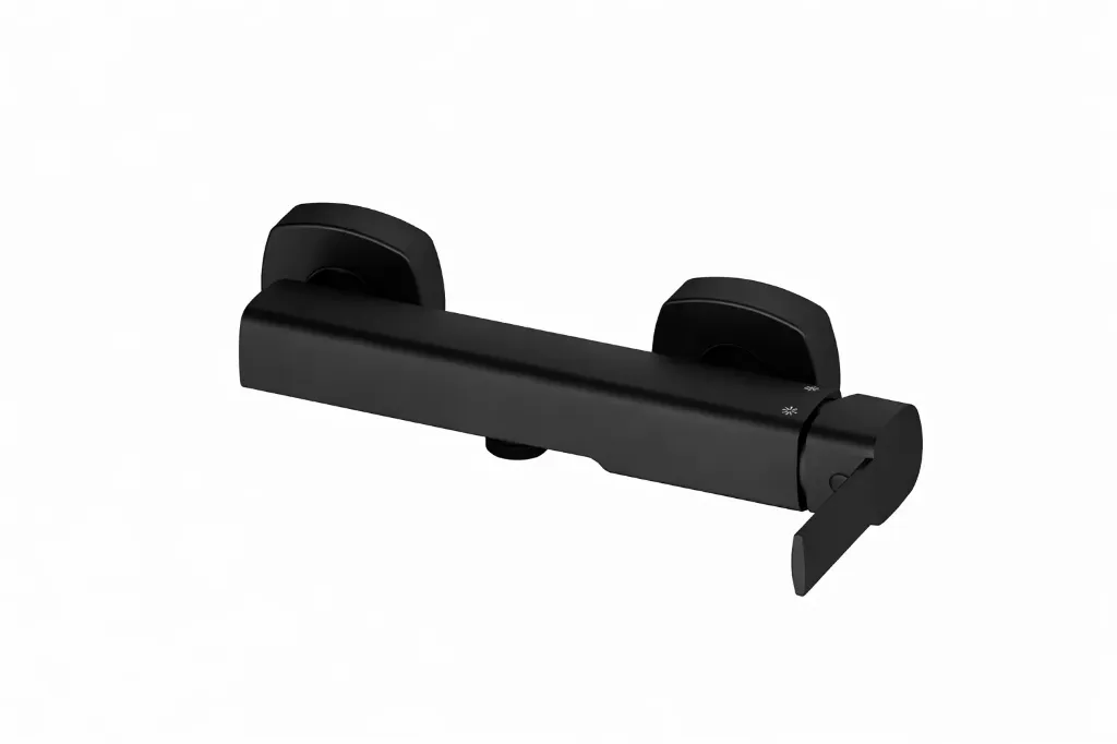 [MDB160-S] Robinet de douche tubulaire mural Pedra Black avec levier unique