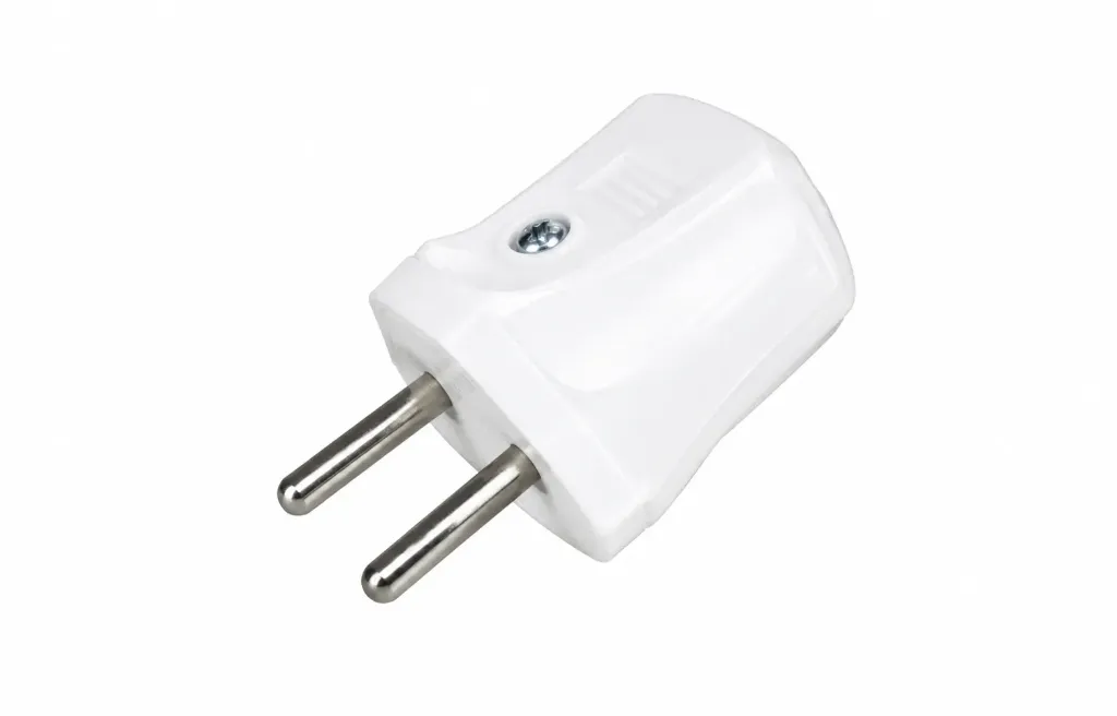 [9140830] White Two-Pin Male Plug