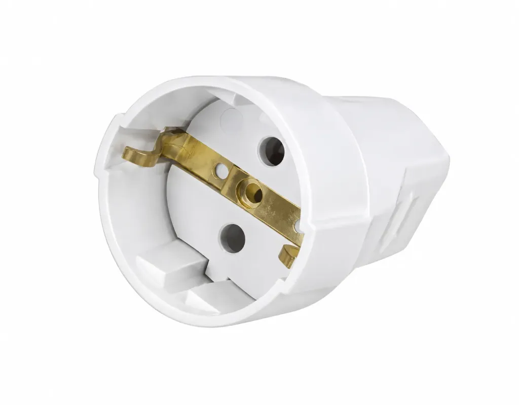 [9140793] White Grounded Female Plug