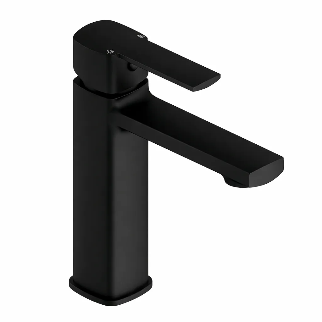 [MLB160-S] Robinet de lavabo à bec rectangulaire à poignée unique Pedra Black