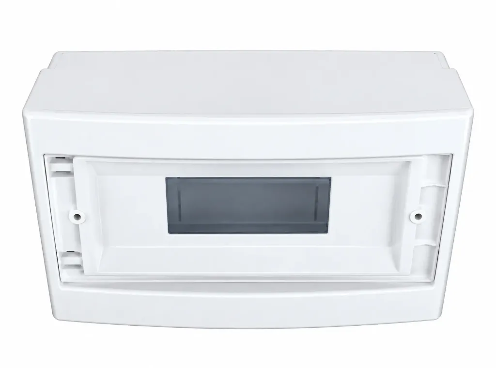 [9142438] 6 Gang White Surface Fuse Box with Front Window