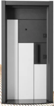 Porte extérieure à panneaux gris et blanc série Laminox