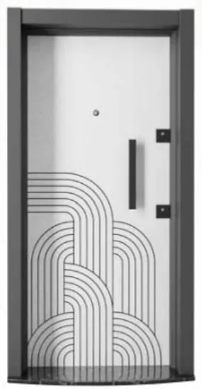Laminox Series Exterior Door with Arched Line Design and Vertical Handle