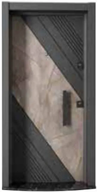 Laminox Series Dark Diagonal Panel Exterior Door with Pull Handle
