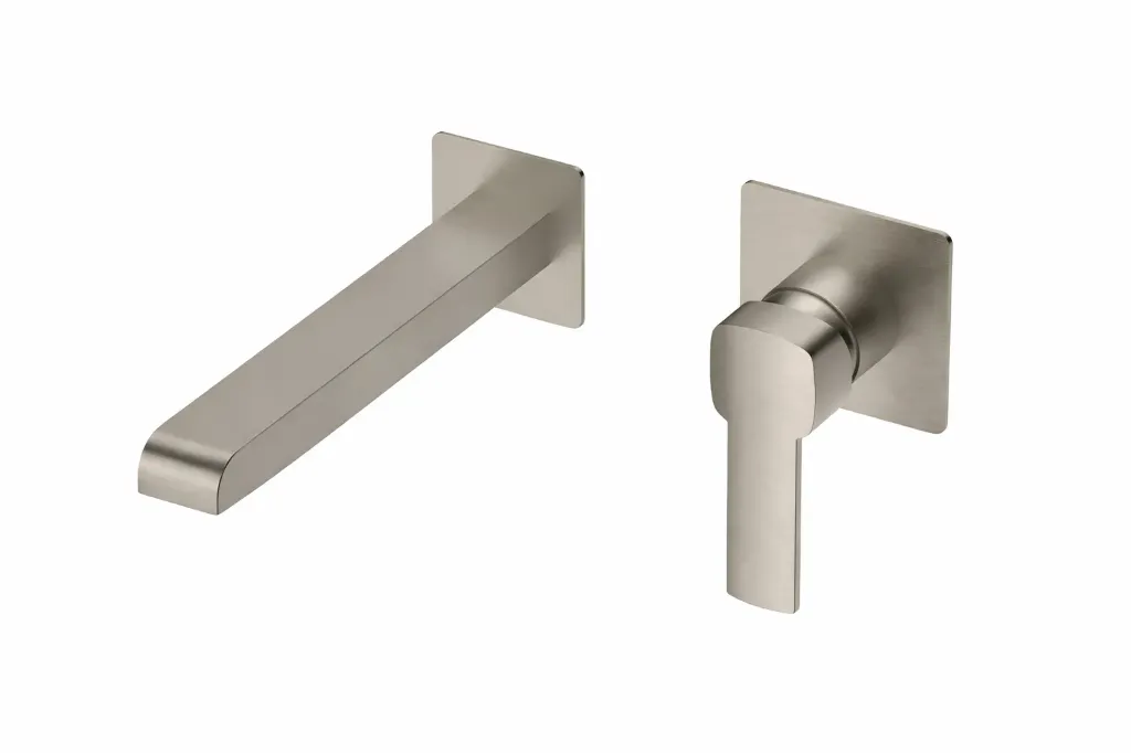 [MDA160-BN] Pedra Brushed Metal-Look Wall-Mounted Concealed Basin Faucet with Single Lever Handle