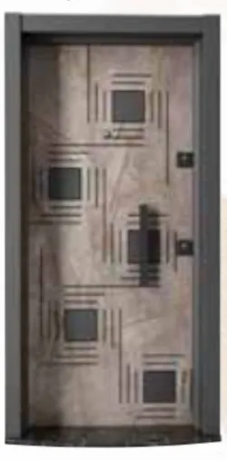 Porte extérieure géométrique gris-brun série Laminox
