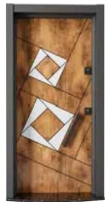 Laminox Series Geometric Wood-Look Exterior Door