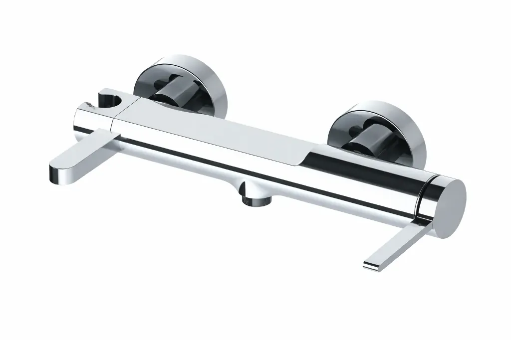 [MDB165] Gildo Chrome-Look Wall-Mounted Shower Armature with Dual Lever Handles