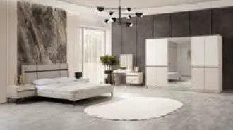 Ensemble de chambre Orion Monet Art avec armoire 6 portes et lit 150 x 200