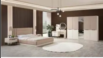Ensemble de chambre Cotton Moonstone avec armoire 5 portes et lit 150 x 200