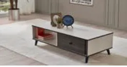 Eyfel Rectangular Coffee Table with Open Shelf and Drawer