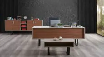 Troya Granite Amalfi Office Table, Cabinet and Coffee Table Set