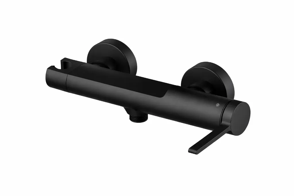 [MDB165-S] Gildo Black Wall-Mounted Cylindrical Shower Armature with Single Lever