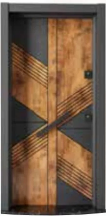 Laminox Series Geometric Wood-Look Exterior Door