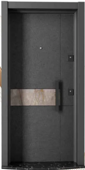 Porte extérieure Laminox Série Dark avec panneau décoratif horizontal