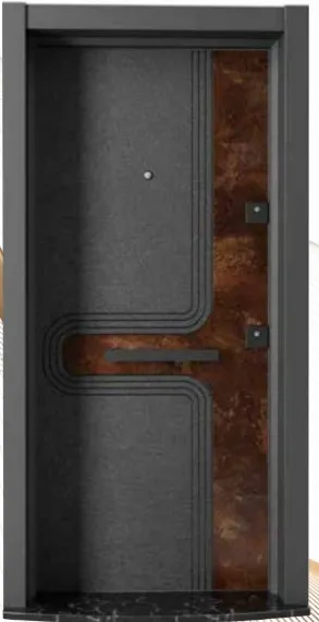 Laminox Series Dark Grey Exterior Door with Brown Accent Panel