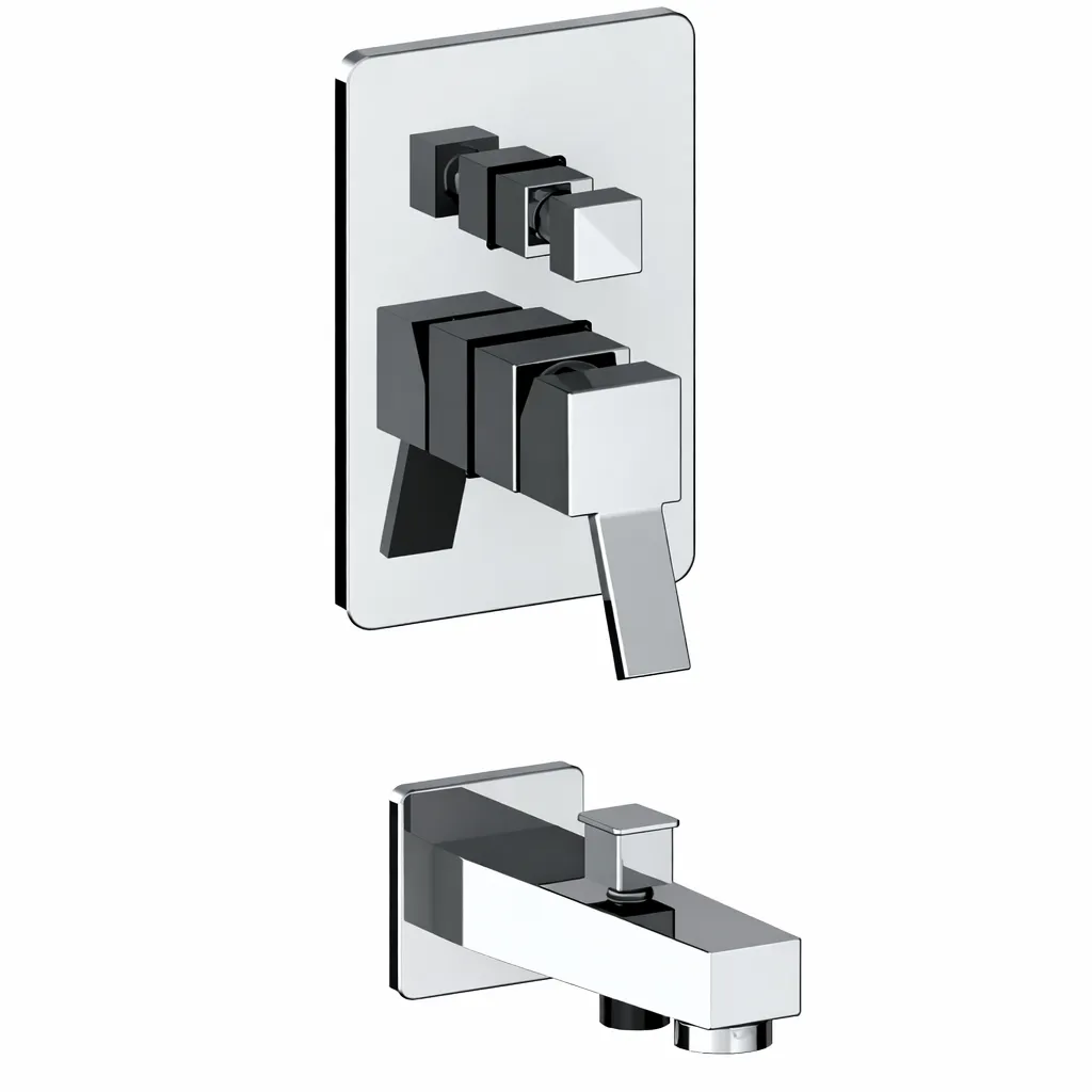 [MCA135] Tulio Chrome-Look Concealed Bathroom Faucet with 3-Way Diverter and Shower Outlet