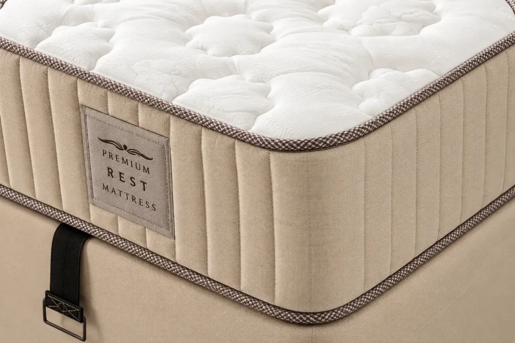 Reus Beige Quilted Mattress with Piped Edge (120x200)