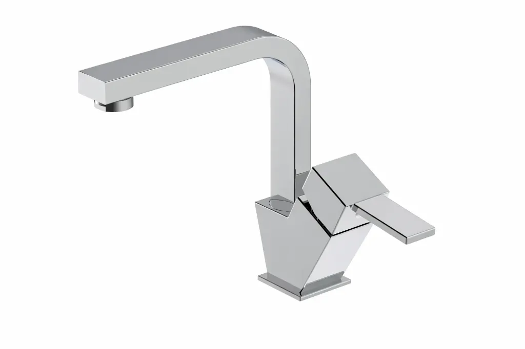 [MTL135] Robinet monobloc d'évier Tulio aspect chrome à levier unique angulaire