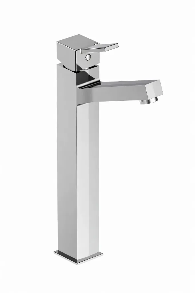 Tulio Tall Chrome-Look Square Over-Table Wash Basin Faucet with Single Lever