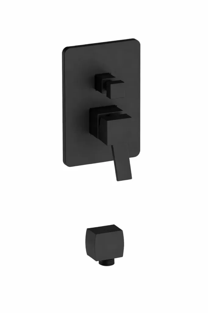 Tulio Black Concealed Cabin Faucet with Square Controls