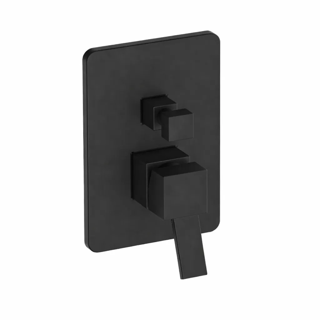 [MAD135-S] Black Tulio Concealed Shower Armature with Square Lever Handle