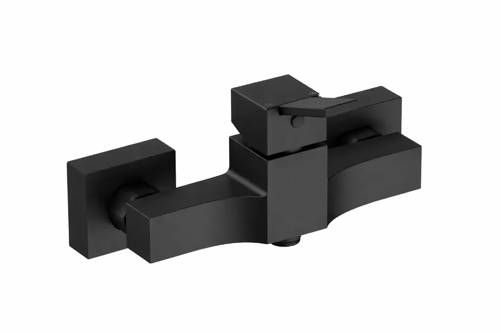 [MDB135-S] Tulio Black Square Wall-Mounted Shower Armature with Single Lever