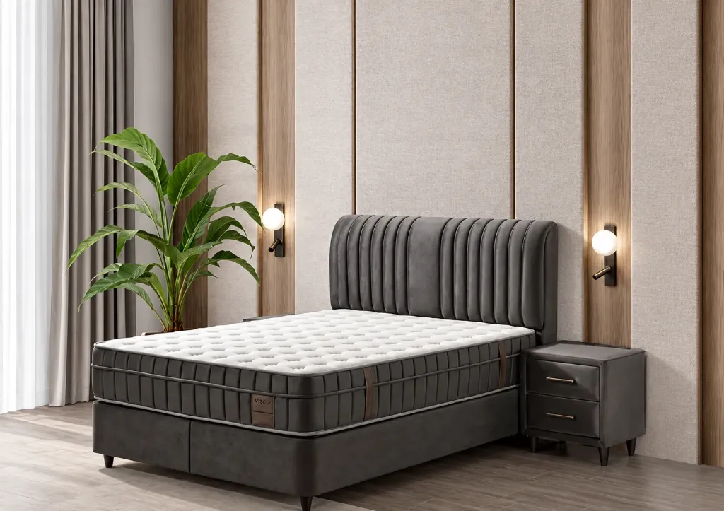 Matelas Thermolite matelassé avec panneau latéral gris foncé