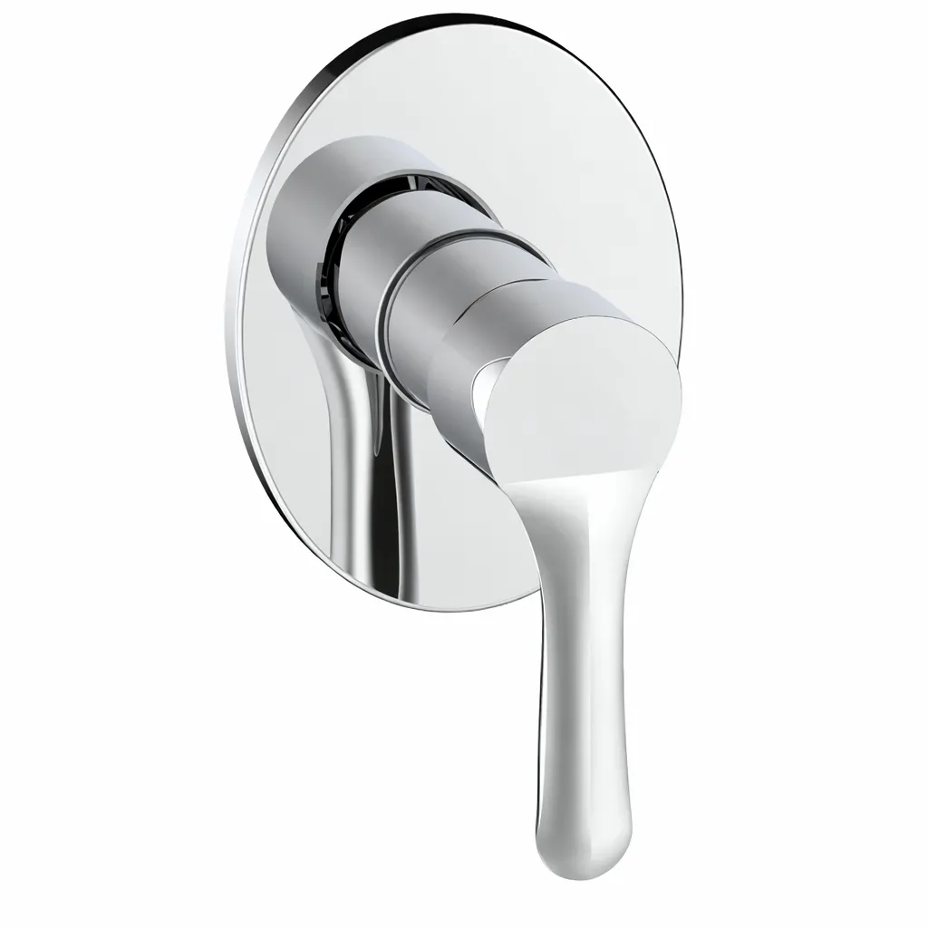 Felis Chrome-Look Concealed Shower Armature with Round Plate and Single Lever