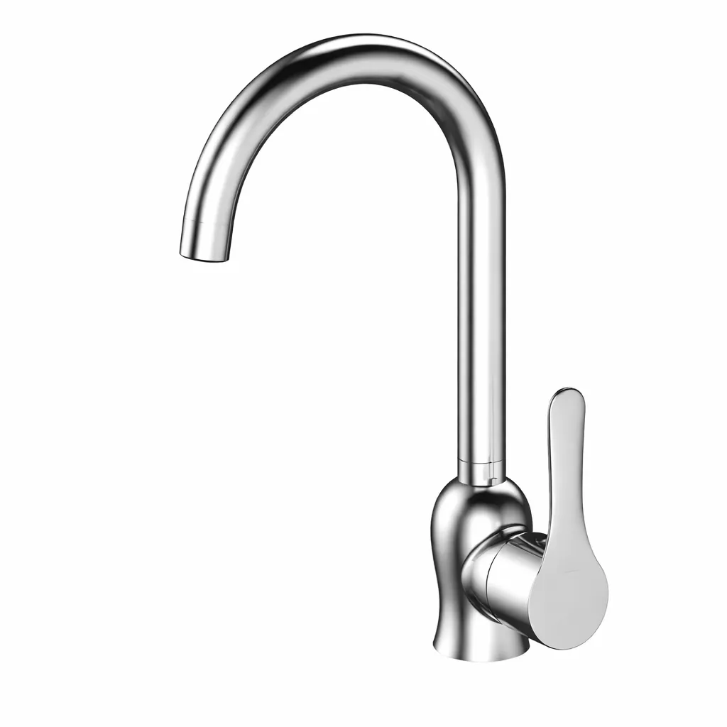 [MTL75] Robinet monobloc pour lavabo Felis ton argenté à bec haut avec levier latéral