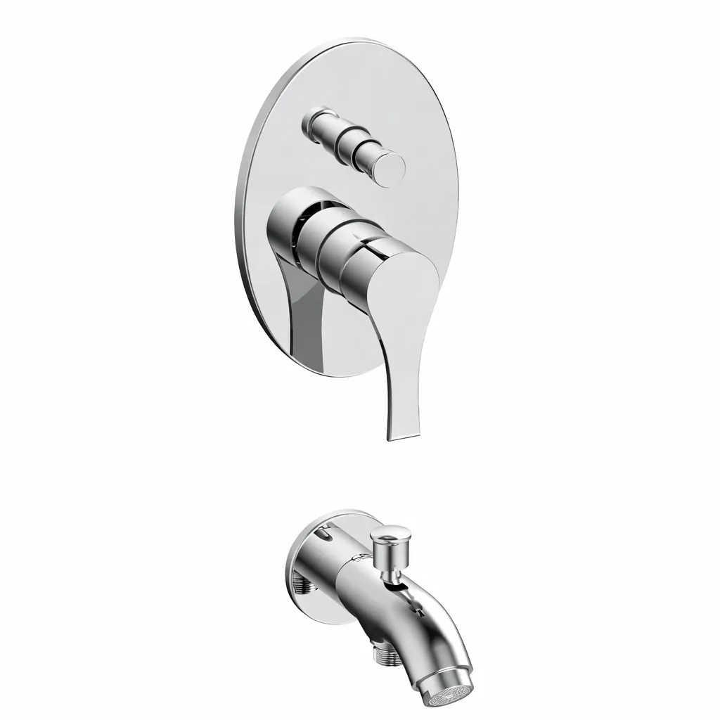 [MTA65-C] Atros Chrome-Like Fully Concealed Cold-Start Bathroom Faucet with Lever and Wall Spout