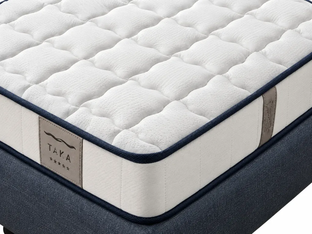 Matelas matelassé blanc marine avec passepoil sombre (120x200)