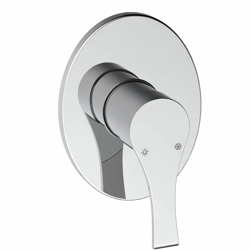 [MAD65] Atros Chrome-Look Round Concealed Shower Armature with Single Lever
