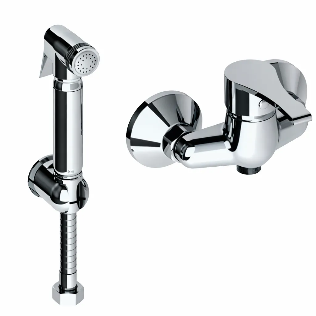 [MTB65] Ensemble de bidet mural Atros STS01 argent réfléchissant avec pulvérisateur à main