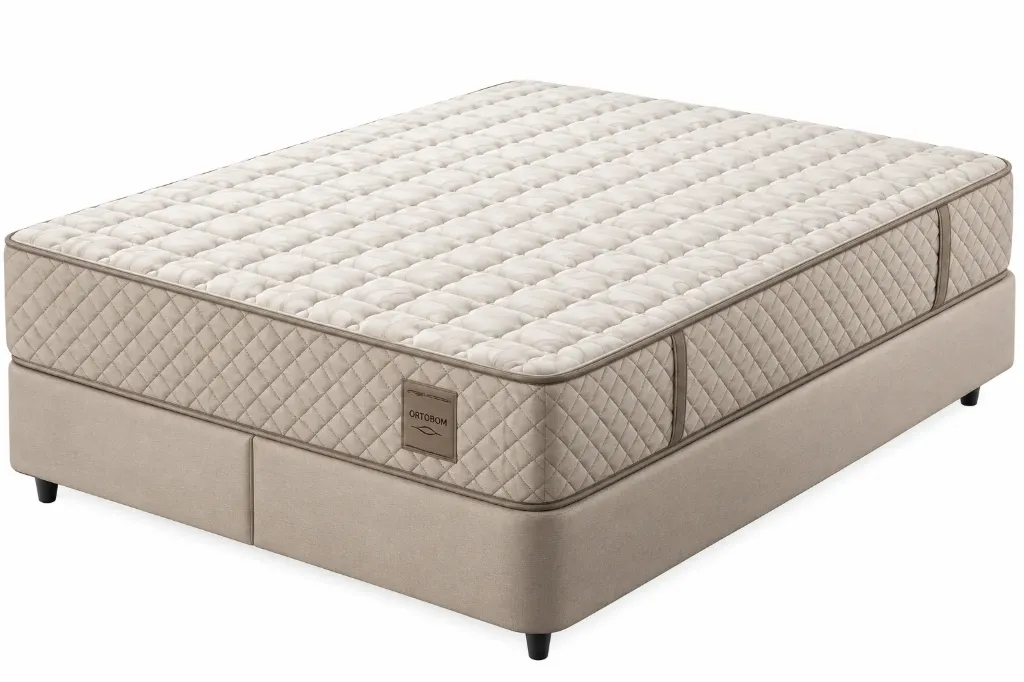 Elegance Beige Bed Base with Quilted-Look Top (120x200)