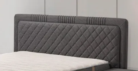 Active Grey Quilted Fabric-Look Headboard