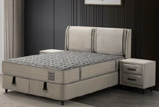 Segura Beige Mattress, Base and Headboard Bedset (120x200)