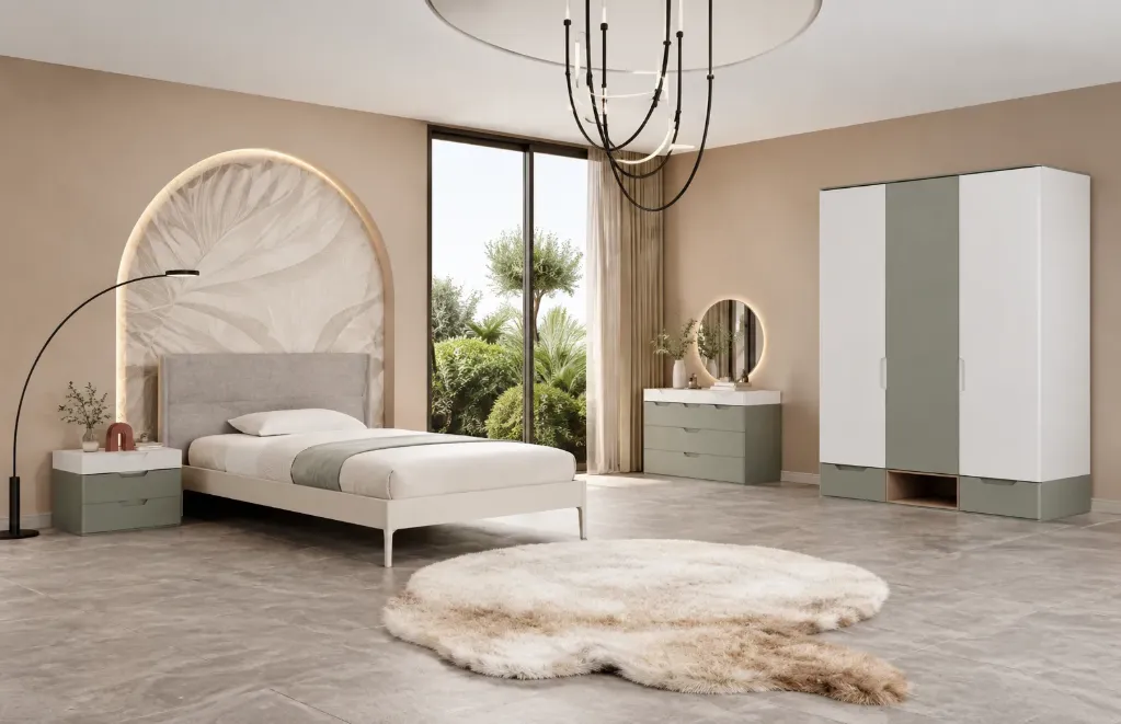 Ensemble de mobilier de chambre jeune Bern blanc avec lit 90 x 190