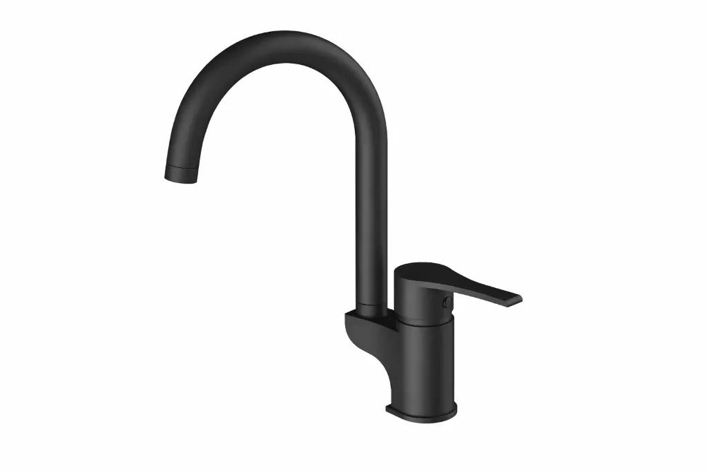 Atros Black High-Arc Monoblock Wash Basin Faucet with Single Lever Handle