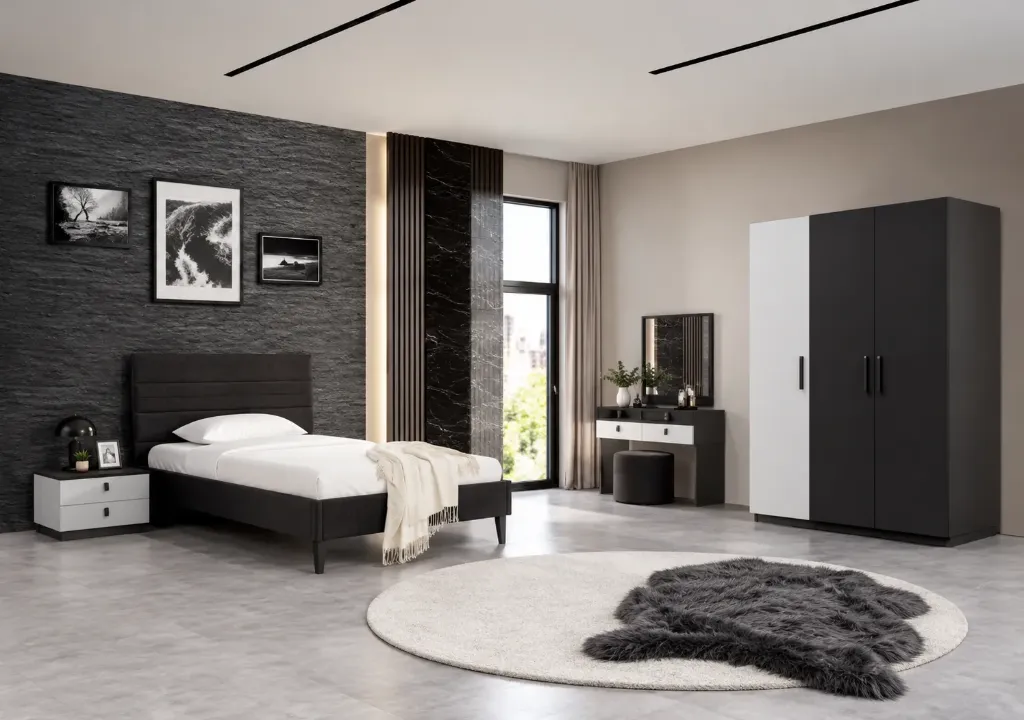 Ensemble de mobilier Hannover Youngroom avec armoire 3 portes et lit 90 x 190