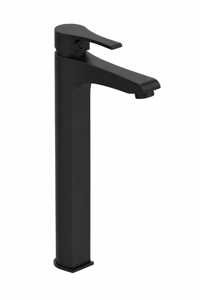[MSL65-S] Atros Black Tall Single Lever Flat Spout Wash Basin Faucet